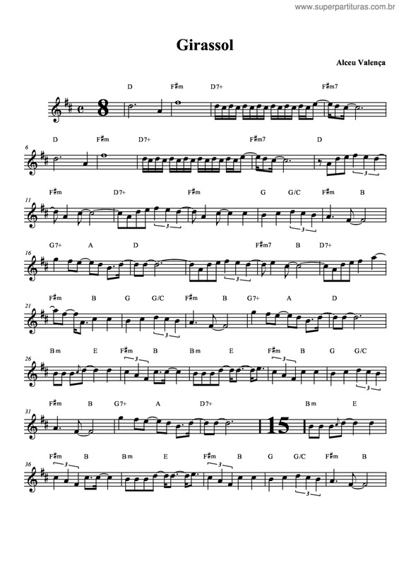 Partitura da música Girassol v.5