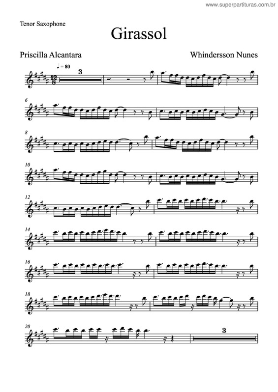 Partitura da música Girassol v.6