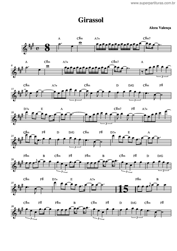 Partitura da música Girassol v.7