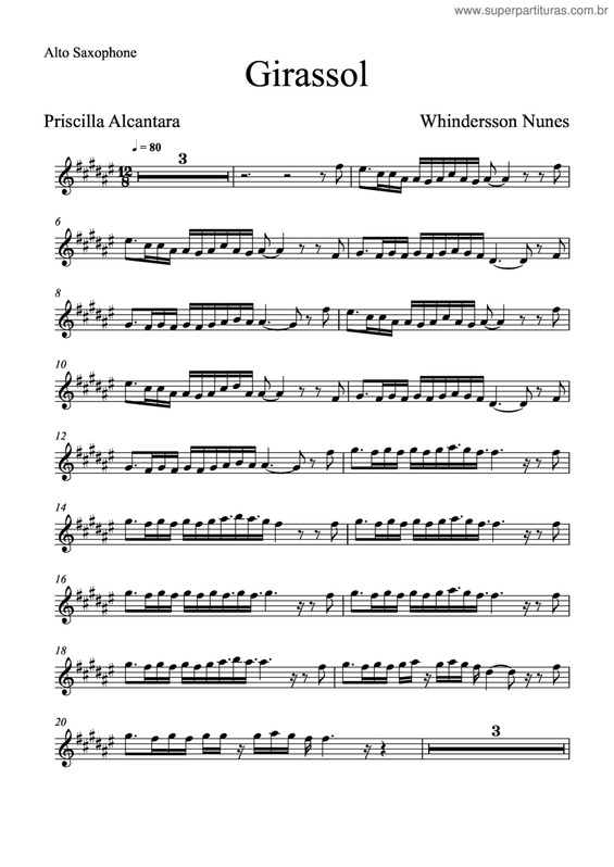 Partitura da música Girassol v.8