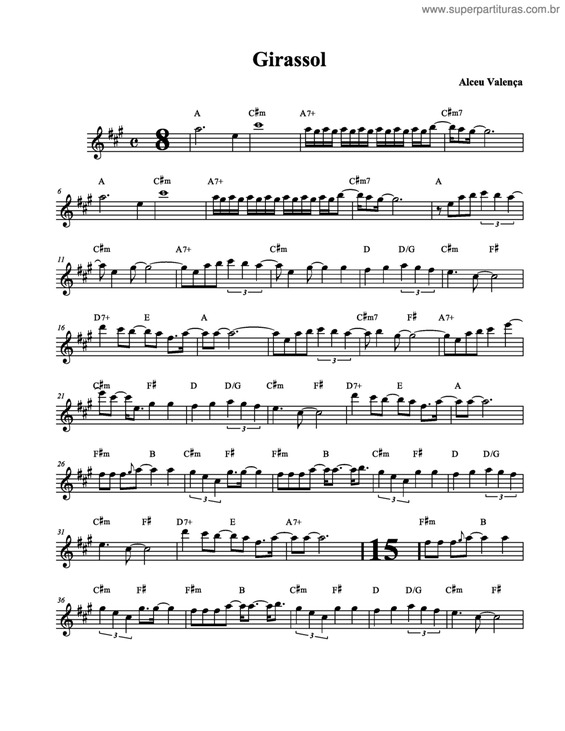 Partitura da música Girassol