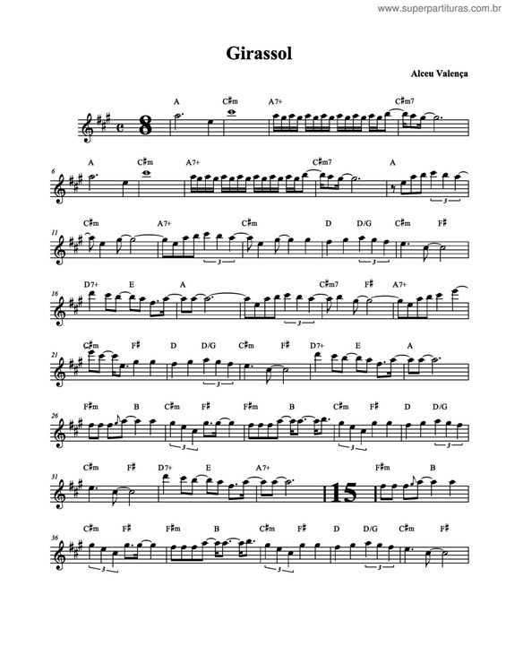 Partitura da música Girassol