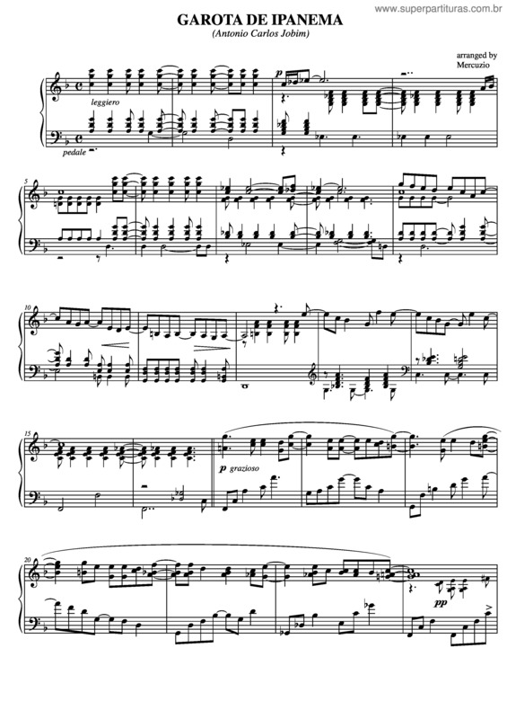 Partitura da música Girl From Ipanema v.2