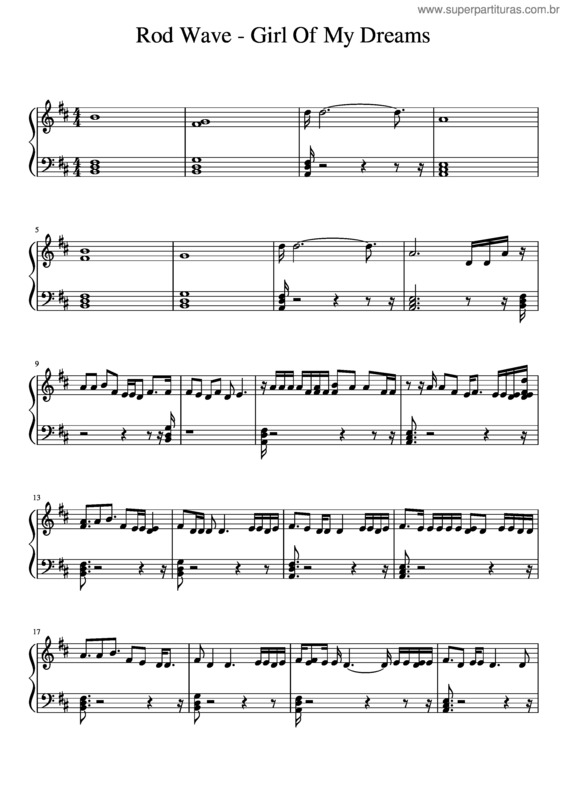 Partitura da música Girl Of My Dreams – Rod Wave v.2