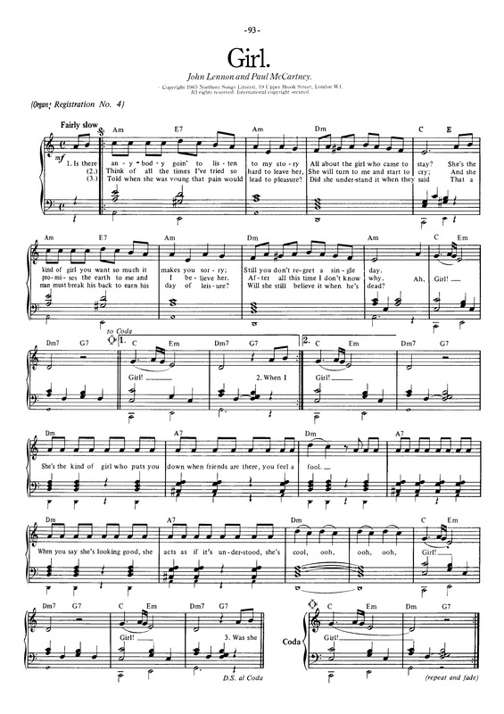 Partitura da música Girl v.7