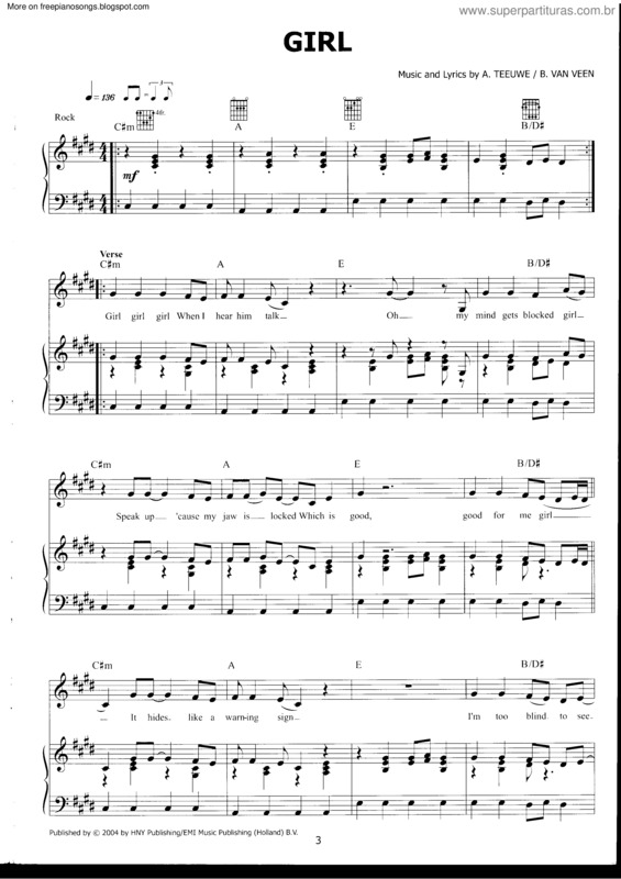 Partitura da música Girl v.8