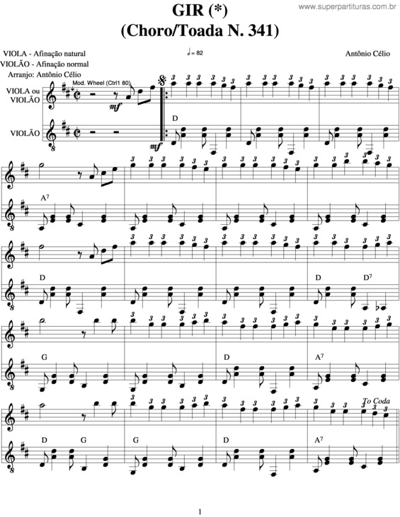 Partitura da música Girn