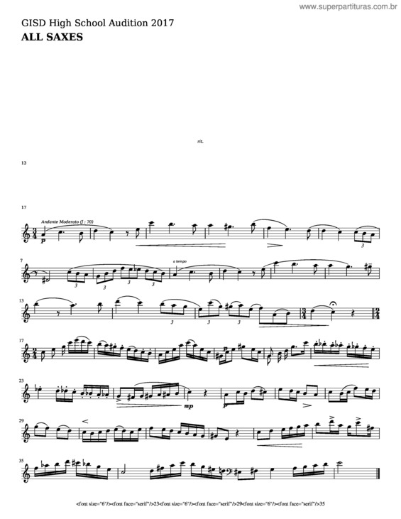 Partitura da música Gisd 2017 Sax
