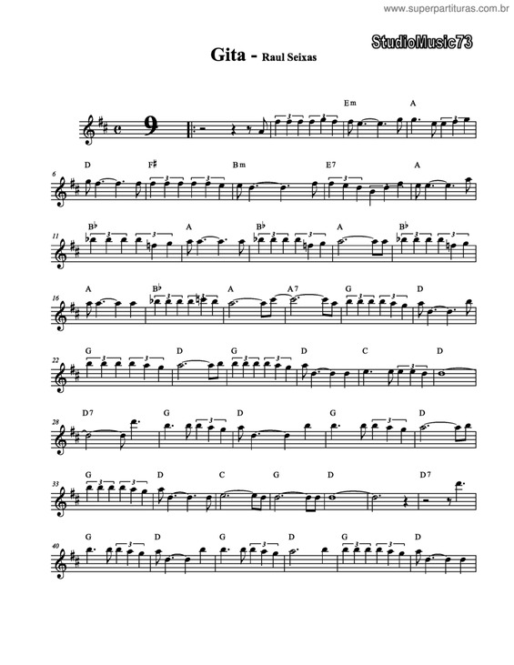 Partitura da música Gita v.2