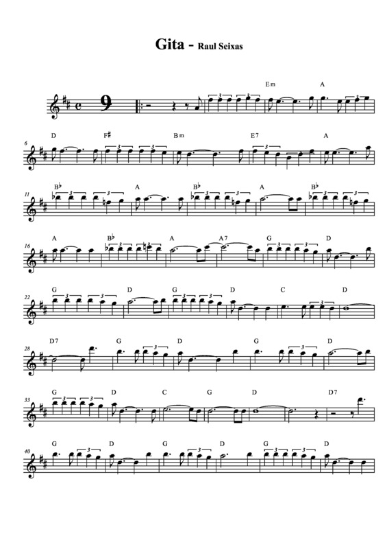 Partitura da música Gita v.3