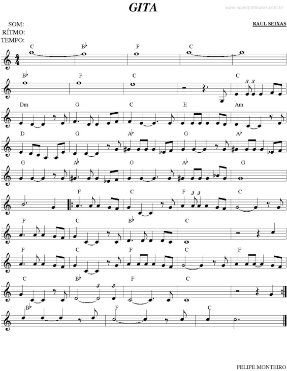 Partitura da música Gita