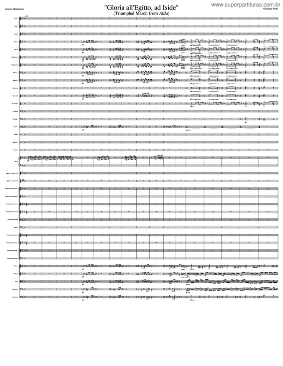 Partitura da música Giuseppe Verdi Gloria All`Egitto Ad`Iside
