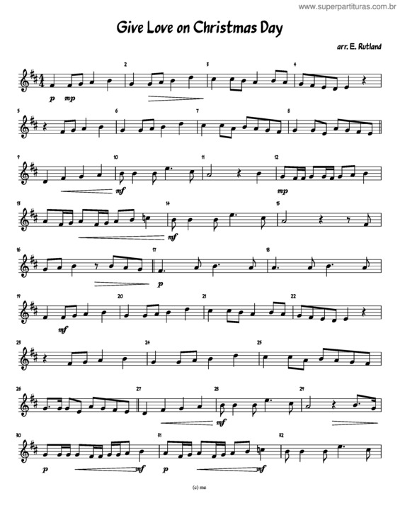 Partitura da música Give Love On Christmas Day