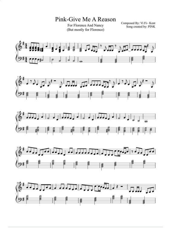 Partitura da música Give Me a Reason v.2