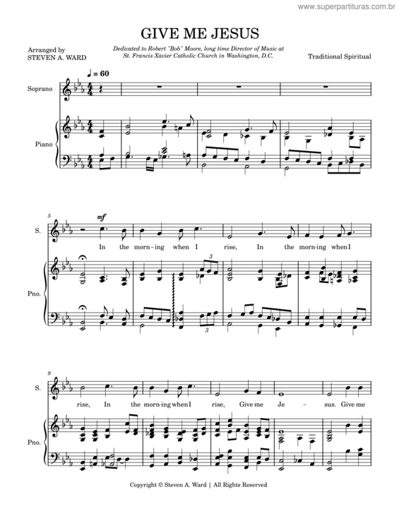 Partitura da música Give Me Jesus – African–American Spiritual Give Me Jesus
