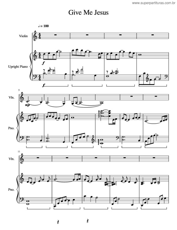 Partitura da música Give Me Jesus v.2