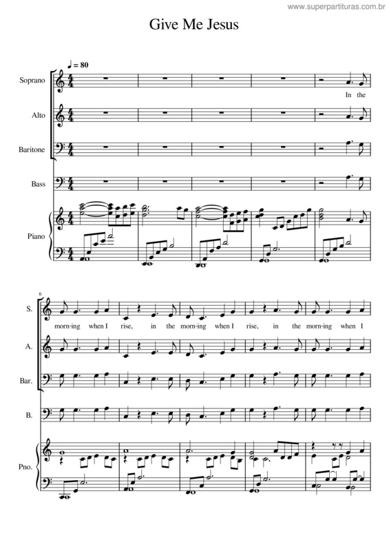 Partitura da música Give Me Jesus v.3