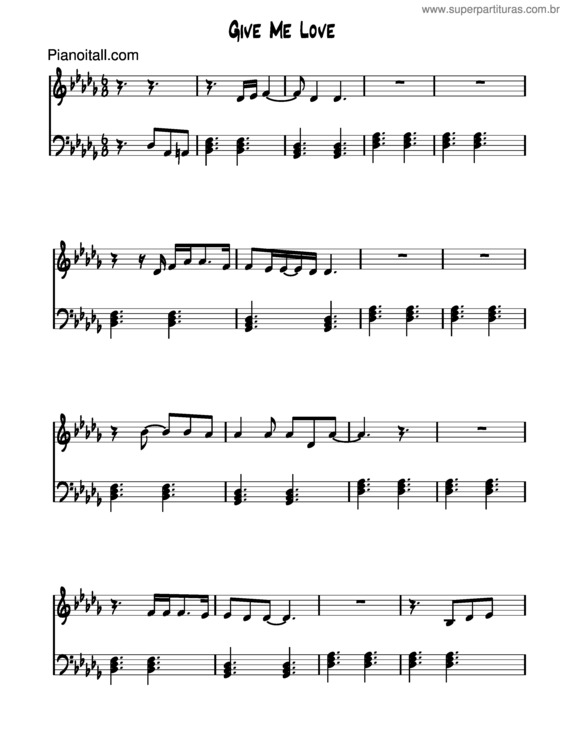 Partitura da música Give Me Love v.2