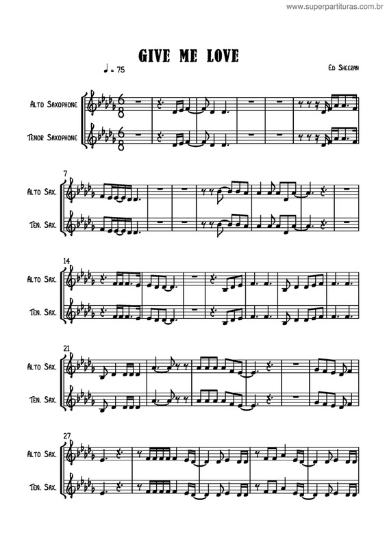 Partitura da música Give Me Love v.3