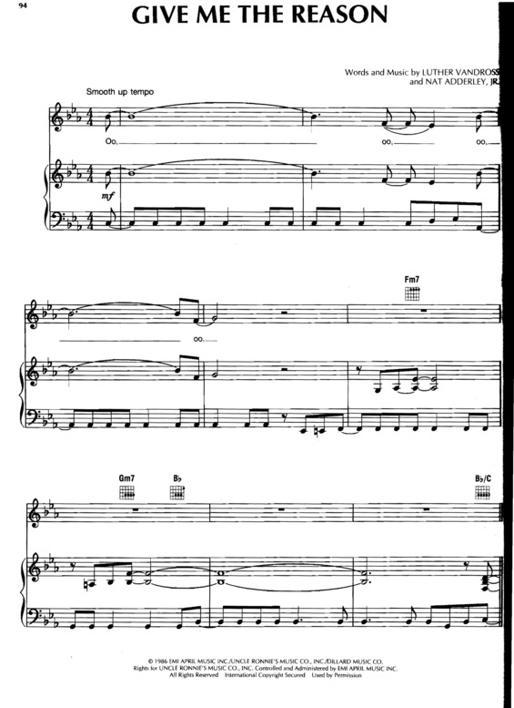 Partitura da música Give Me The Reason