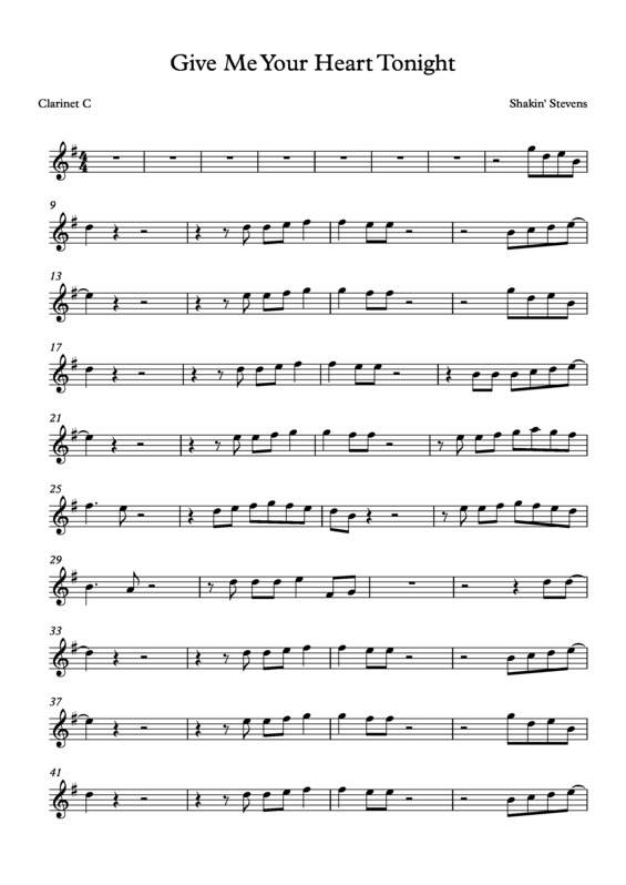 Partitura da música Give Me Your Heart Tonight v.2