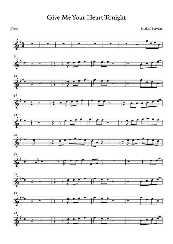 Partitura da música Give Me Your Heart Tonight v.3