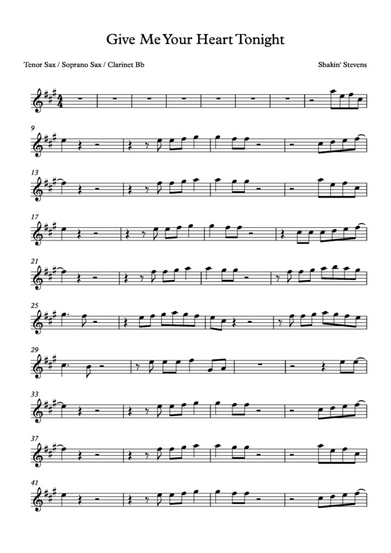 Partitura da música Give Me Your Heart Tonight v.6