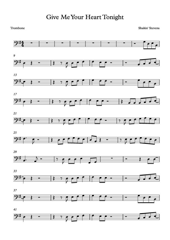 Partitura da música Give Me Your Heart Tonight v.7