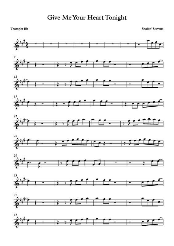 Partitura da música Give Me Your Heart Tonight v.8