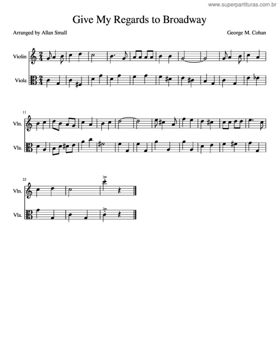 Partitura da música Give My Regards To Broadway v.2