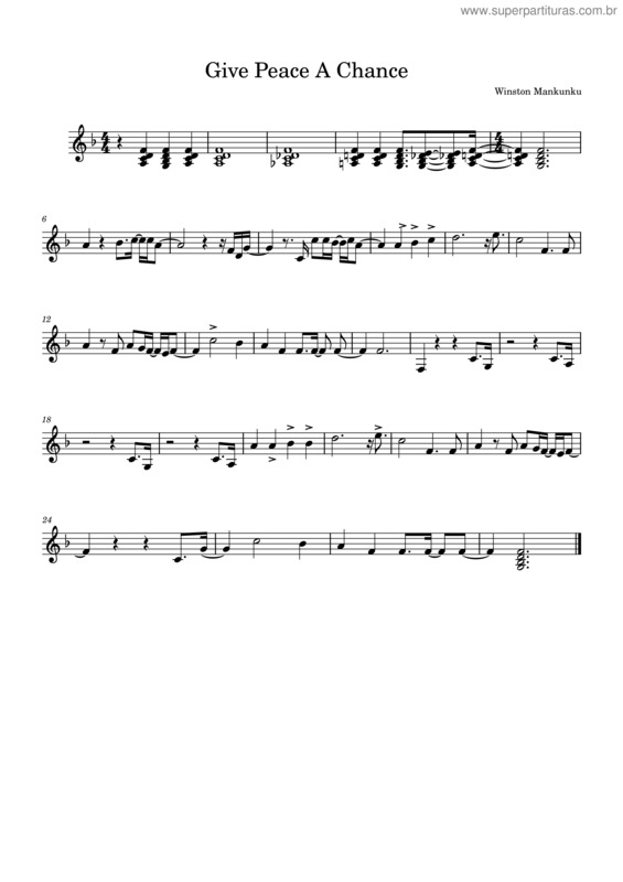 Partitura da música Give Peace A Chance – Winston Mankunku