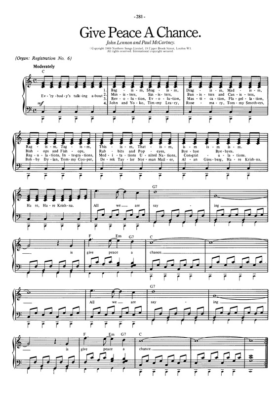 Partitura da música Give Peace A Chance v.4