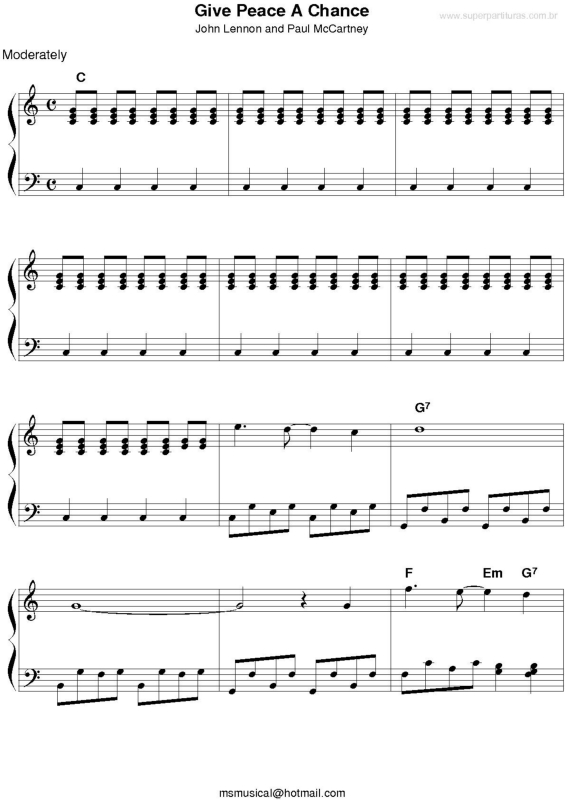 Partitura da música Give Peace A Chance