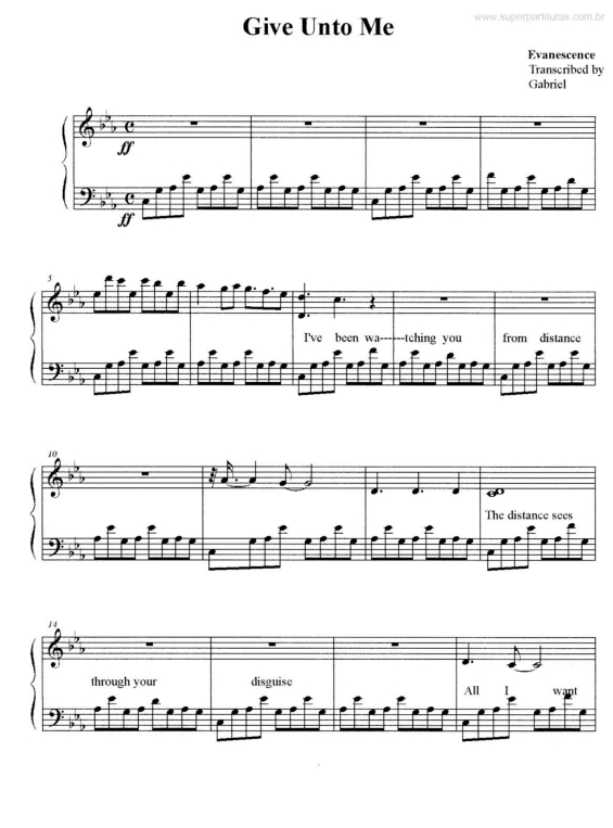 Partitura da música Give Unto Me