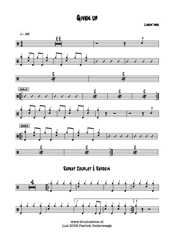 Partitura da música Given Up