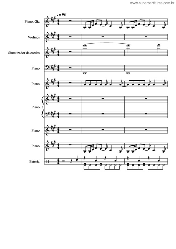 Partitura da música Giz – Legião Urbana