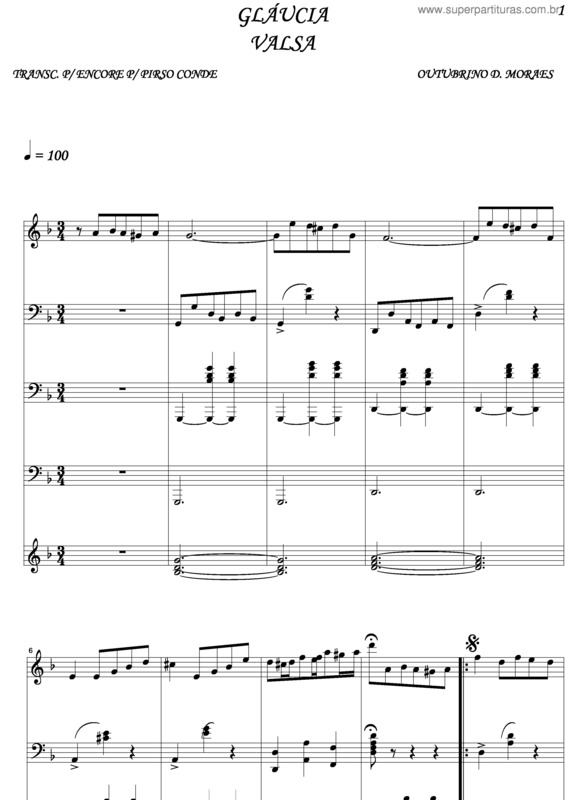 Partitura da música Gláucia v.2