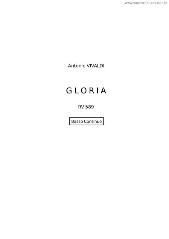 Partitura da música Gloria – Antonio Vivaldi