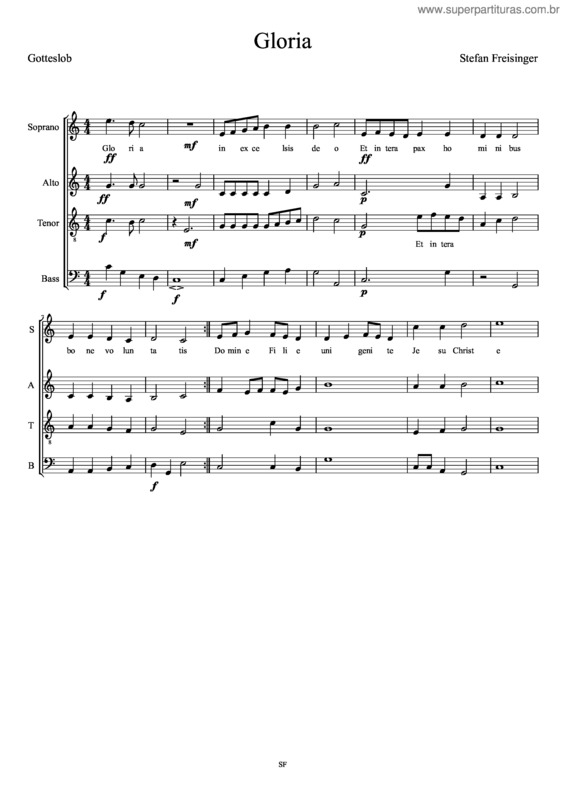 Partitura da música Gloria – Choir Satb