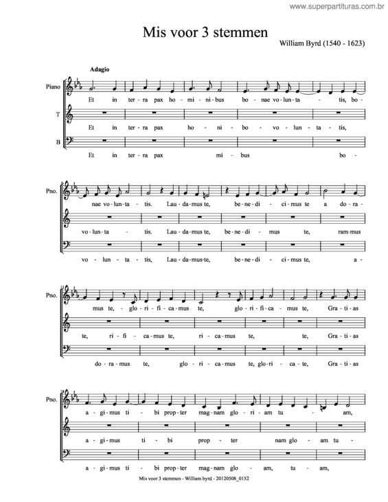 Partitura da música Gloria – Mass For 3 Voices – Soprano