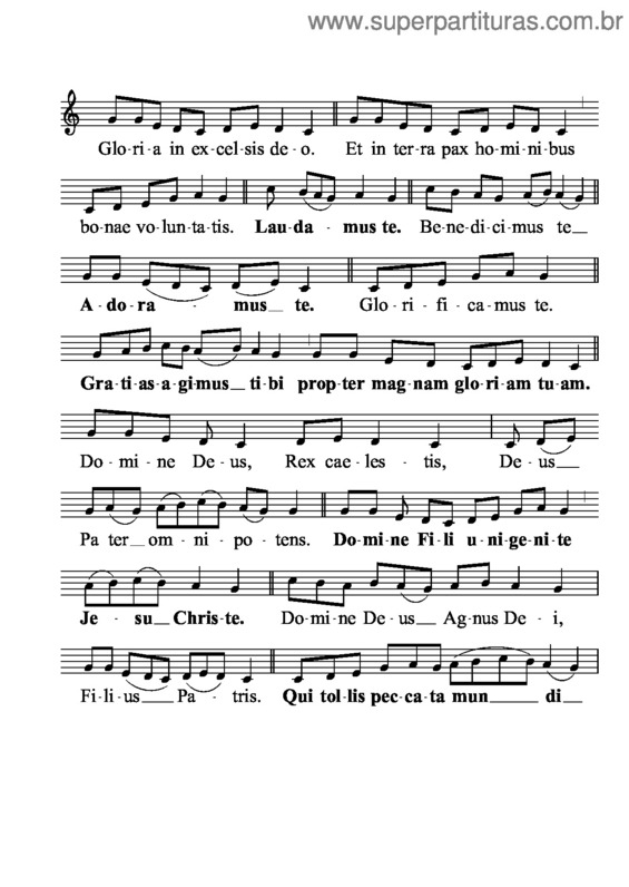 Partitura da música Gloria – Missa De Angelis