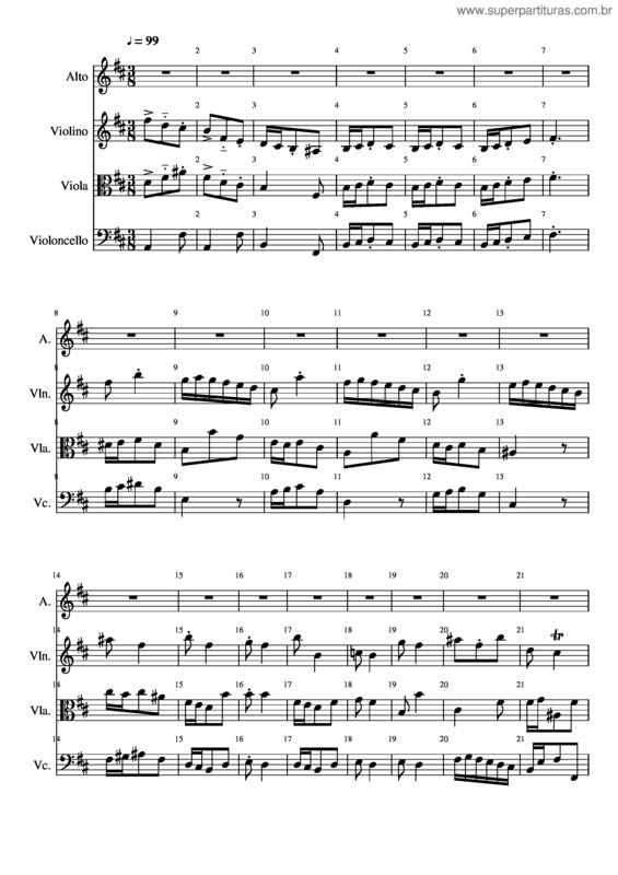 Partitura da música Gloria – Rv589 10 Qui Sedes