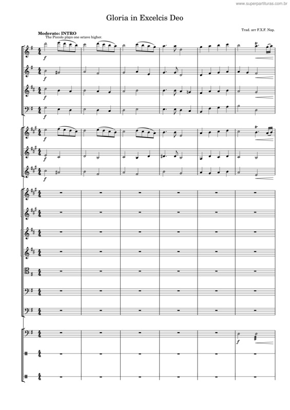 Partitura da música Gloria, In Excelsis Deo – Misc Traditional Gloria, In Excelsis Deo Arr. F.Filips