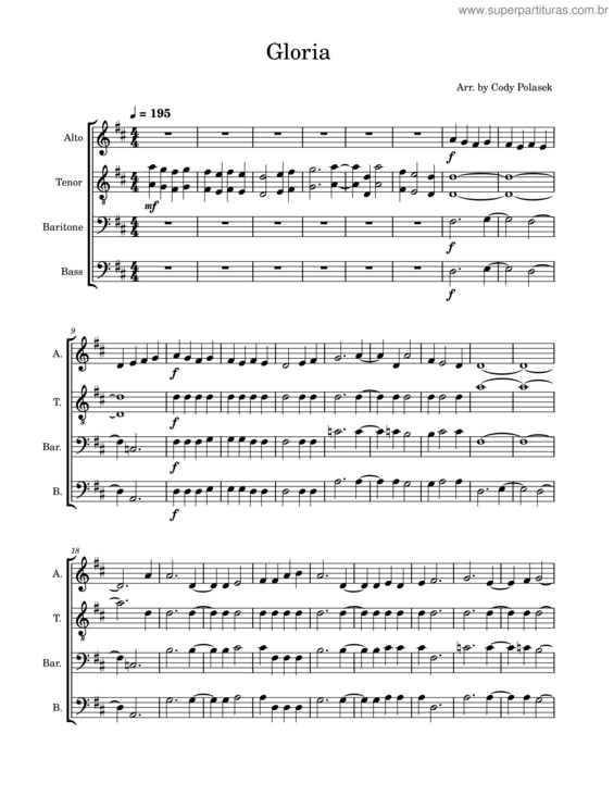 Partitura da música Gloria, In Excelsis Deo – Misc Traditional The Gloria v.2