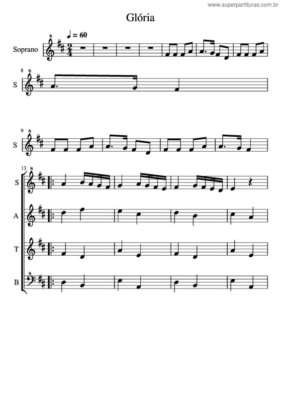 Partitura da música Gloria, In Excelsis Deo v.2