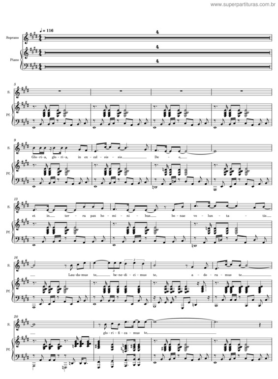 Partitura da música Gloria  Todd – Jazz Missa Brevis – 2 Gloria