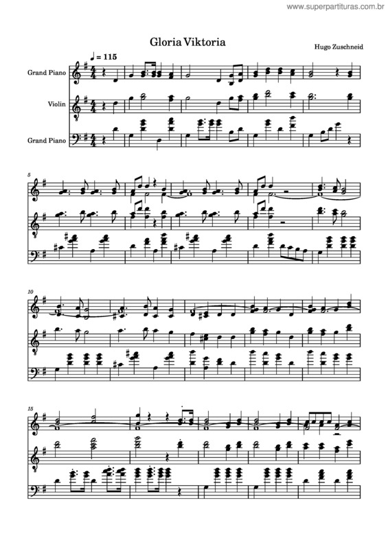 Partitura da música Gloria, Viktoria – Hugo Zuschneid