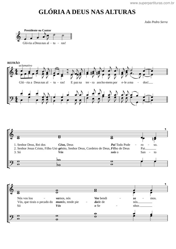 Partitura da música Glória A Deus Nas Alturas v.11