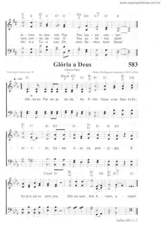 Partitura da música Glória A Deus v.2