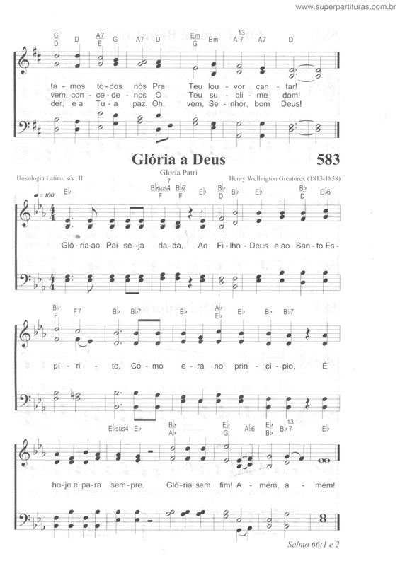 Partitura da música Glória A Deus v.2